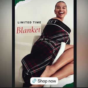 NWT Limited Edition VS Black and Red Plaid Blanket